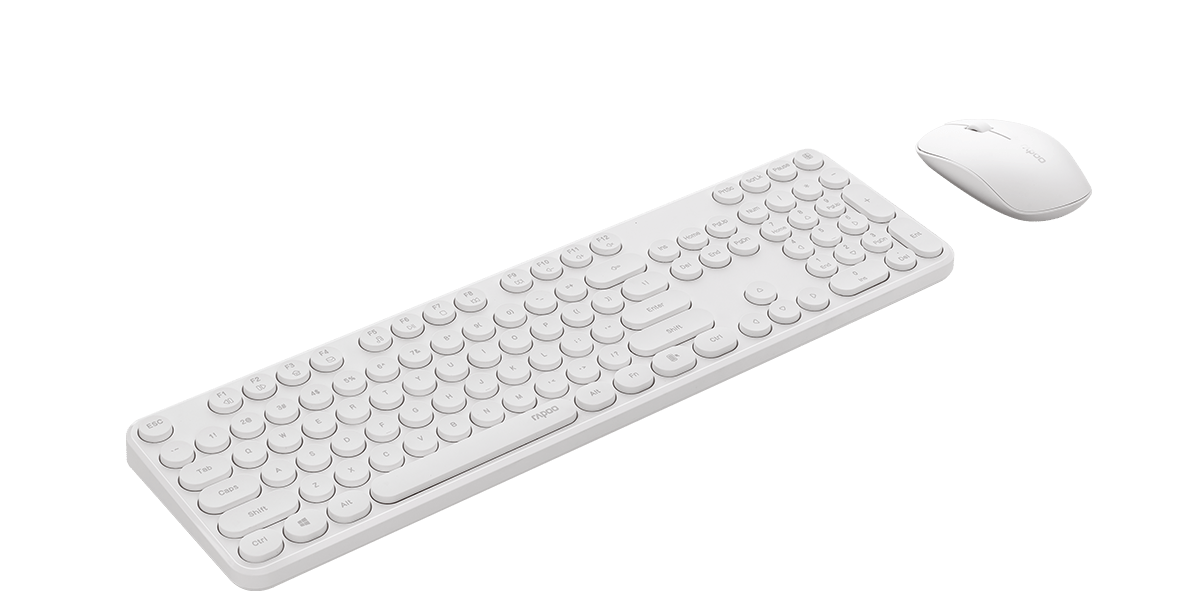 Rapoo Wireless Optical Mouse and Keyboard White - IT Warehouse
