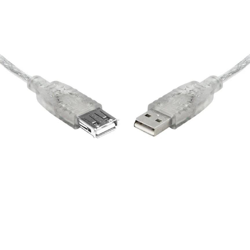 8Ware USB 2.0 Extension Cable 0.25m 25cm A to A Male to Female Transparent Metal Sheath Cable by 8ware