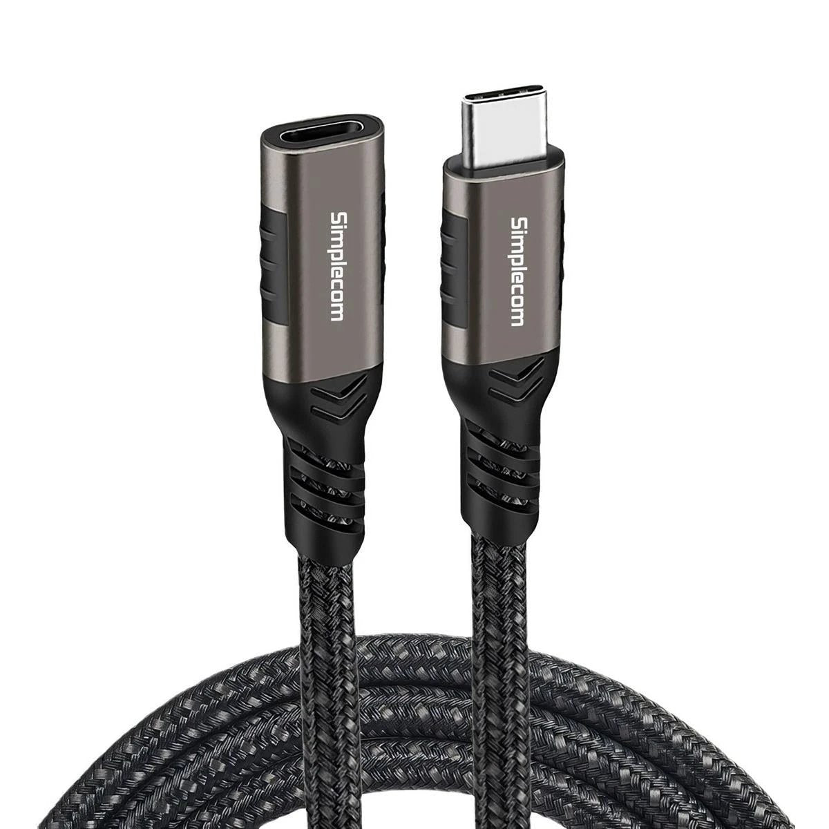 Simplecom USB-C Male to Female Extension Cable USB 3.2 Gen2 PD 100W 20Gbps 0.5M by Simplecom