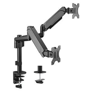 Brateck Dual Monitors Pole - Mounted Gas Spring Monitor Arm Fit Most 17in - 32in Monitors Up To 9Kg Per Screen VESA 75x75/100x100 LDT48 - C024 - IT Warehouse