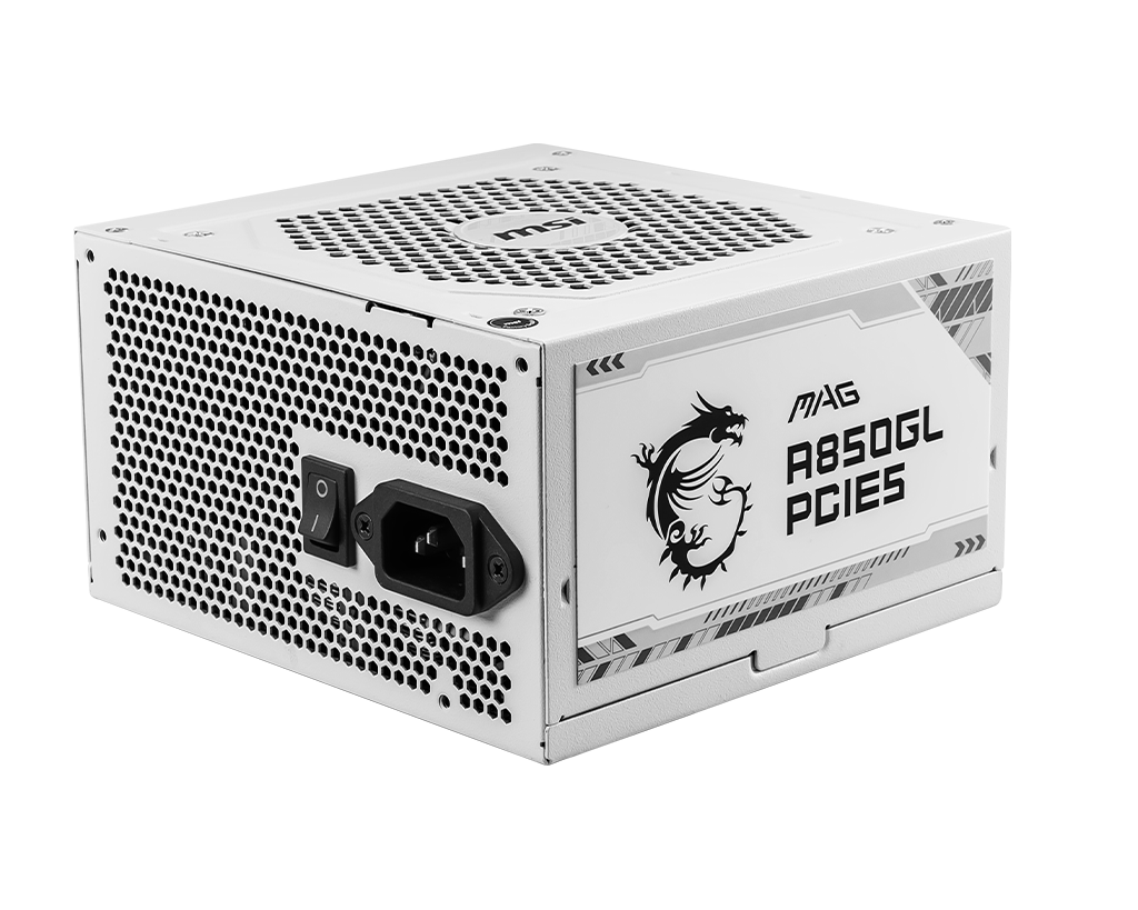 MSI MAG A850GL PCIE5 850W White Power Supply - Electronics > Electronics Accessories > Computer Components > Computer Power Supplies from MSI