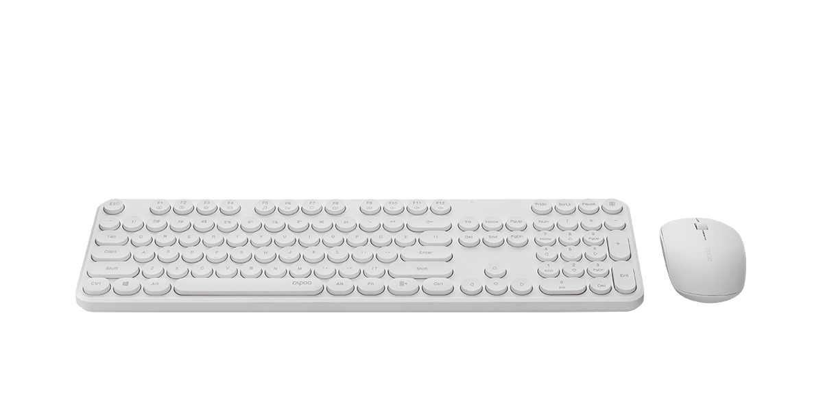 Rapoo Wireless Optical Mouse and Keyboard White - IT Warehouse