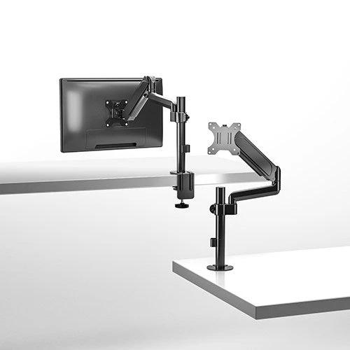 Brateck Single Monitor Pole-Mounted Gas Spring Monitor Arm Fit Most 17in - 32in Monitor Up to 9Kg Per Screen VESA 75x75/100x100 LDT48-C012 by Brateck
