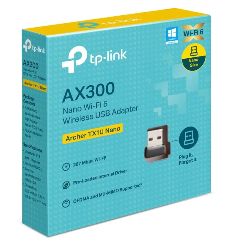 TP-Link Archer TX1U Nano AX300 Nano Wi-Fi 6 Wireless USB Adapter by TP Link