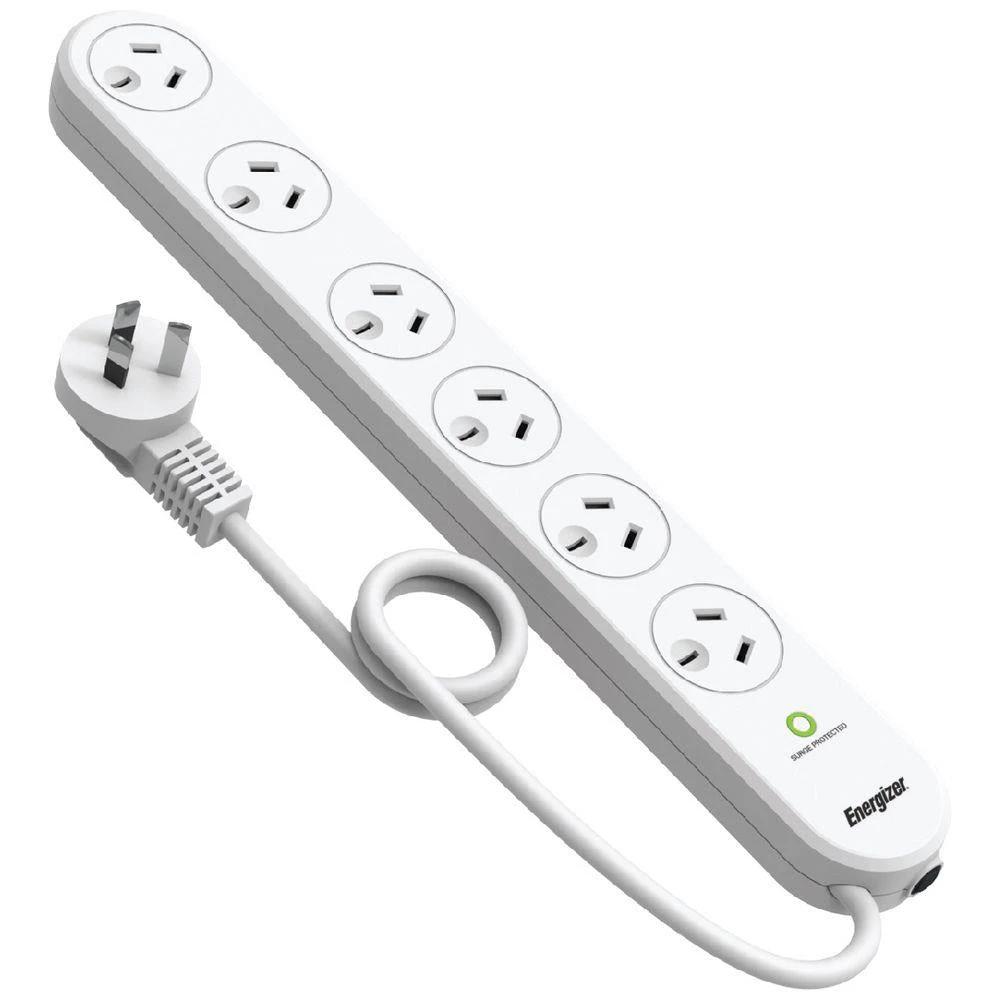 Energizer 6 Outlet Powerboard with Surge Protection by Energizer