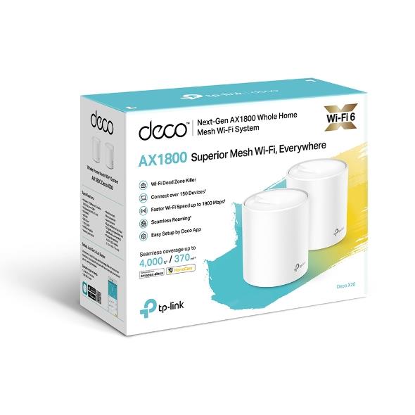 TP-Link Deco x20 (2-Pack) AX1800 Whole Home Mesh - Electronics > Networking > Bridges & Routers > Wireless Routers from TP Link