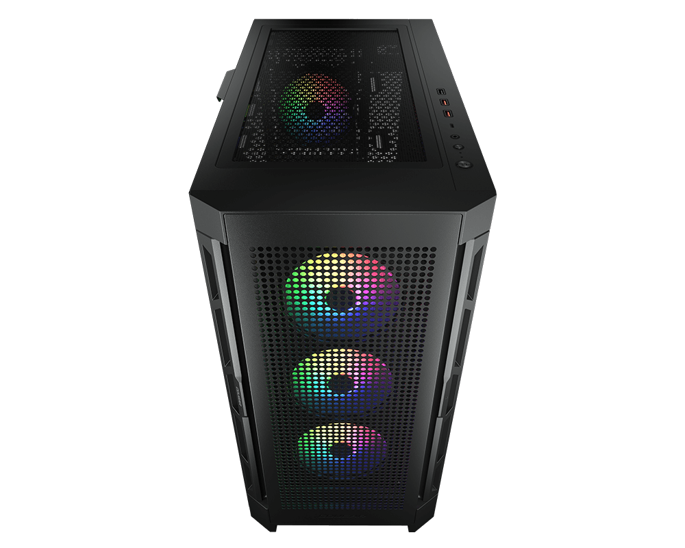 Cougar Airface Pro RGB BLACK Airflow Gaming Case. 4x ARGB Fans, 360mm, USB - C - IT Warehouse