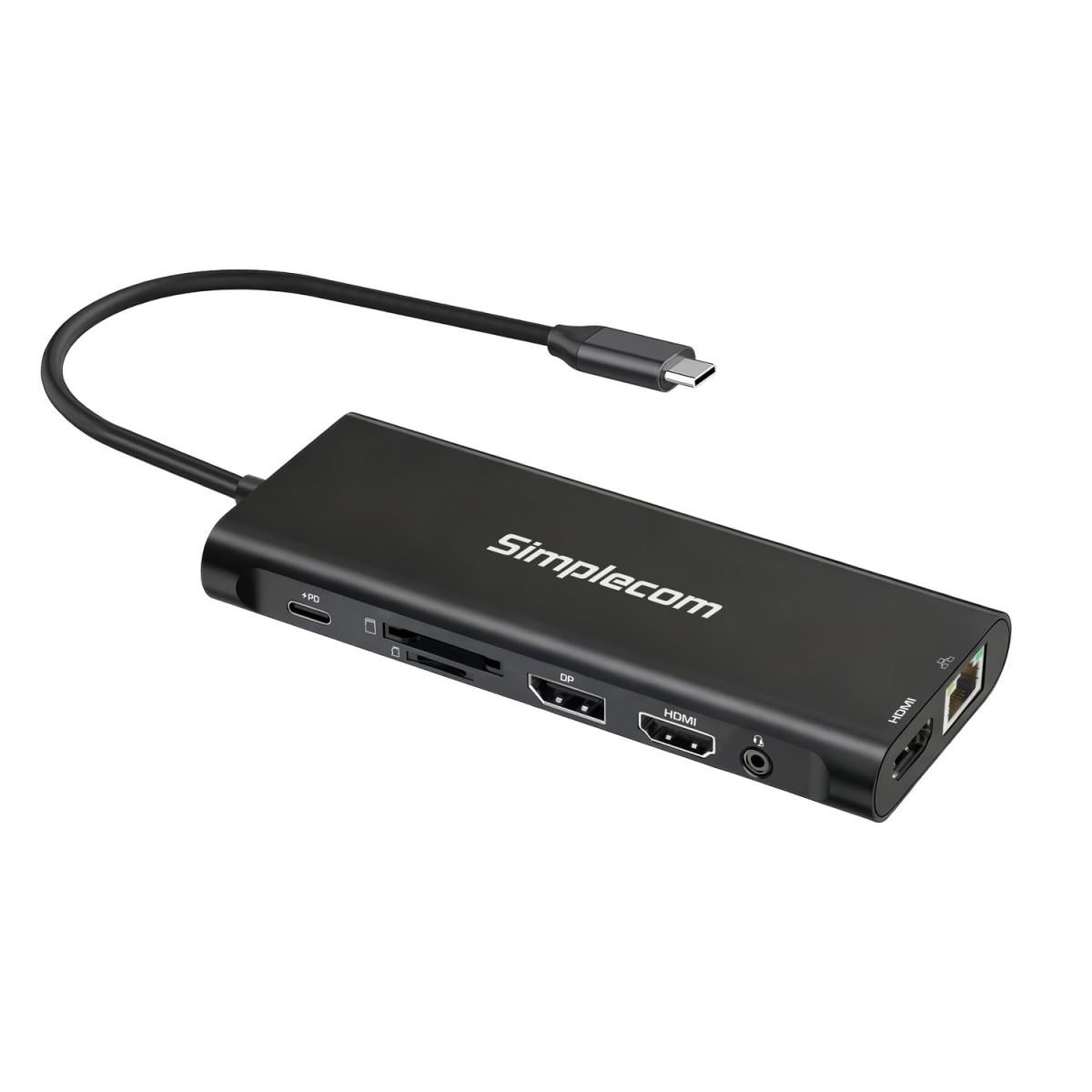Simplecom CHT814 14-in-1 USB-C 4K Triple Display MST Docking Station with Dual HDMI DP