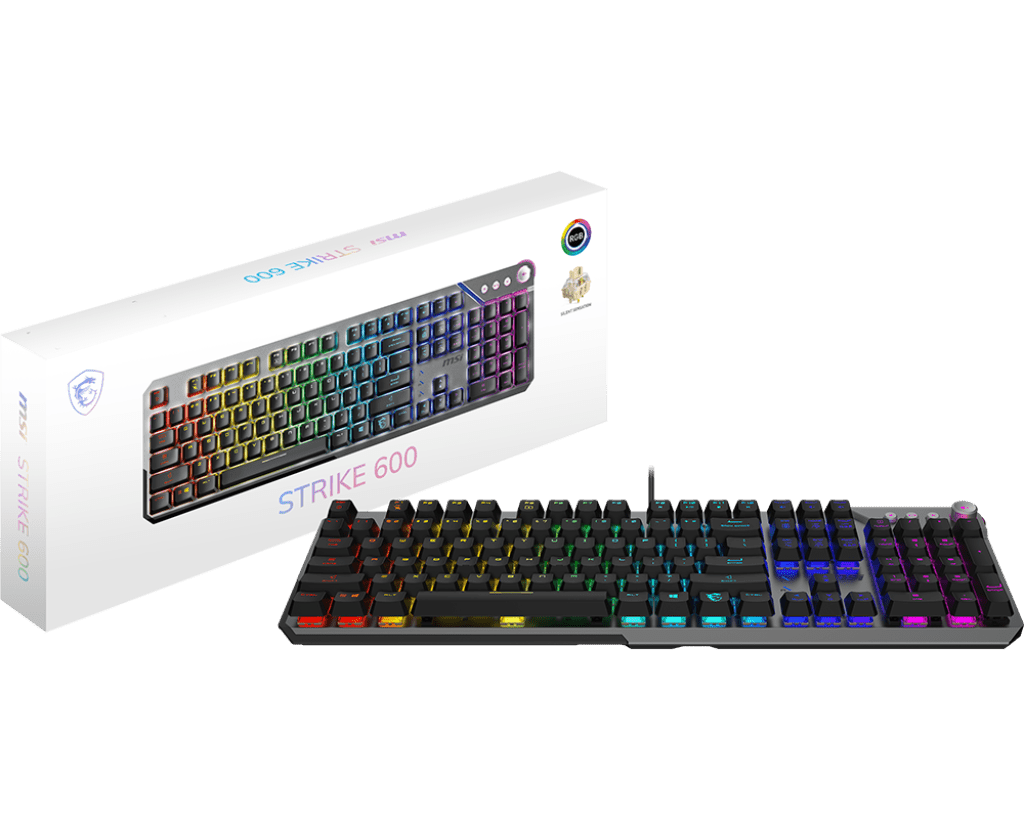 MSI Strike 600 SILENT RGB Mechanical Gaming Keyboard - IT Warehouse