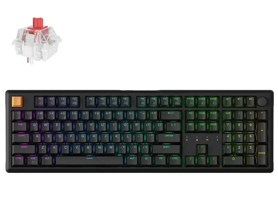 Keychron J5 QMK Wireless Low profile Wireless Mechanical Keyboard Red Switch - Black by Keychron