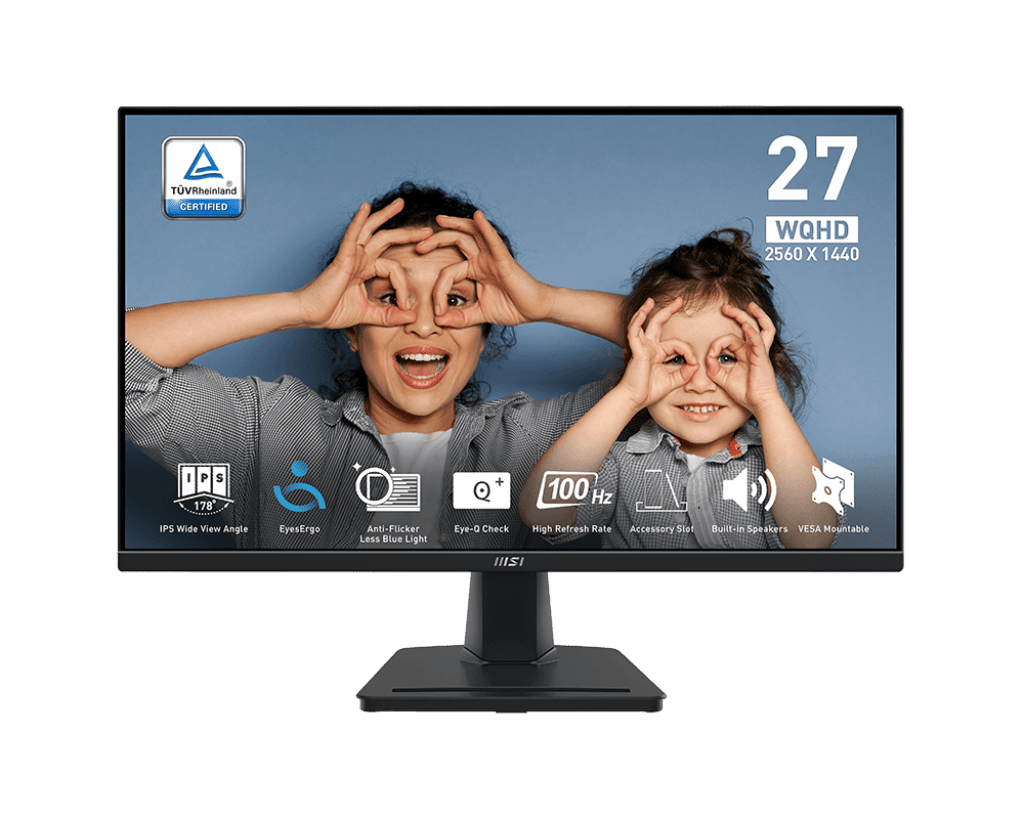 MSI Pro MP275Q 27in WQHD IPS 100Hz 1ms EyesErgo Business Monitor - IT Warehouse