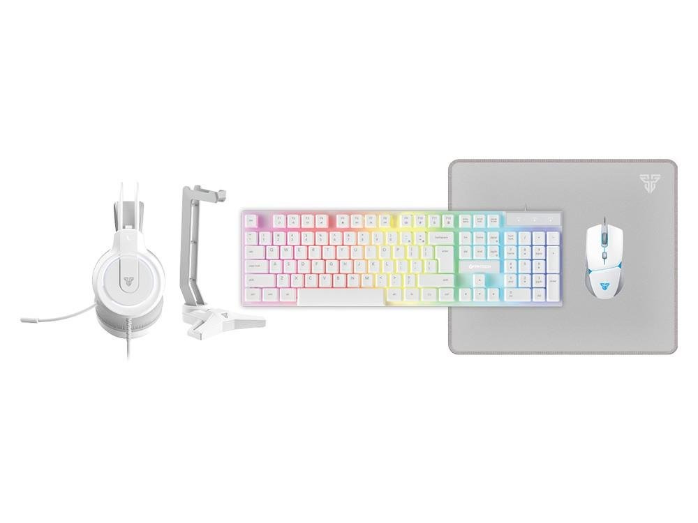 Fantech P51 Gaming PC 5 - in - 1 Keyboard Combo with Mouse / Mousepad / Headset / Headset Stand - Space White - IT Warehouse