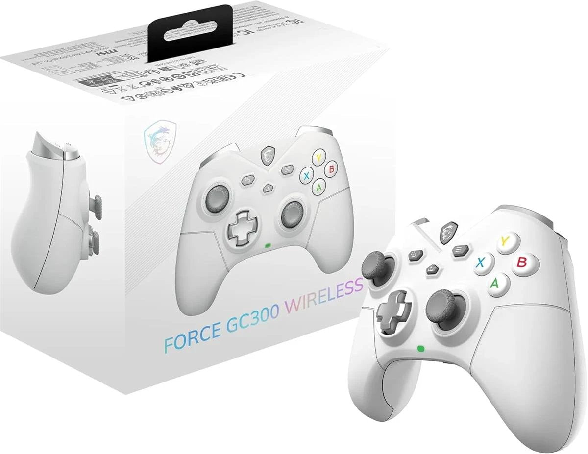 MSI FORCE GC300 WIRELESS WHITE PC Gamepad Controller - 2.4 GHz, Bluetooth, USB Type-C to A by MSI