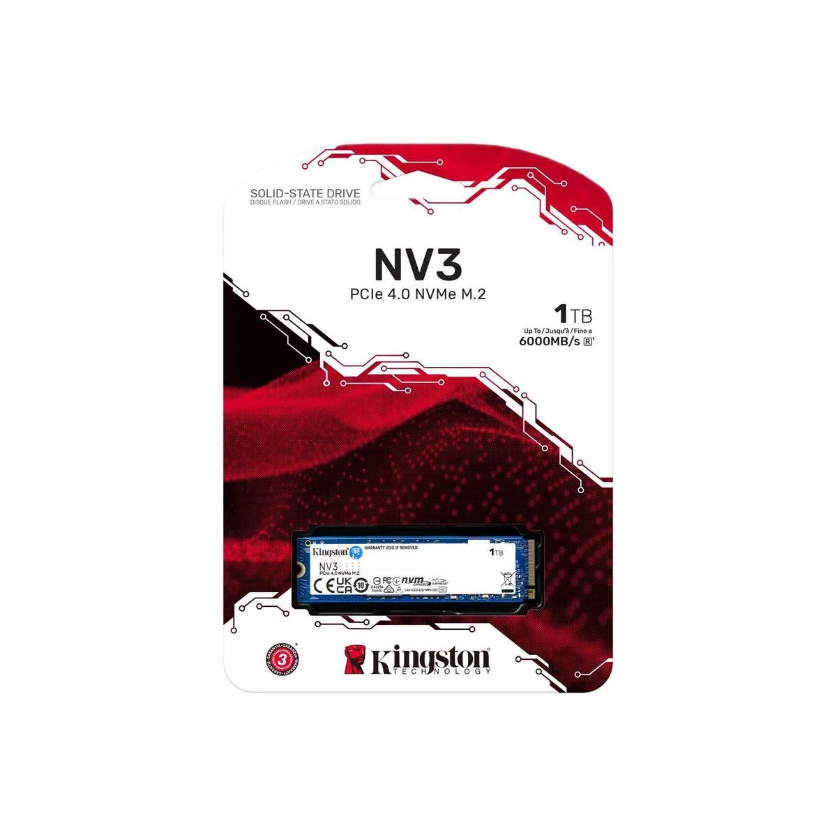 Kingston NV3 1TB PCIe 4.0 NVMe SSD by Kingston
