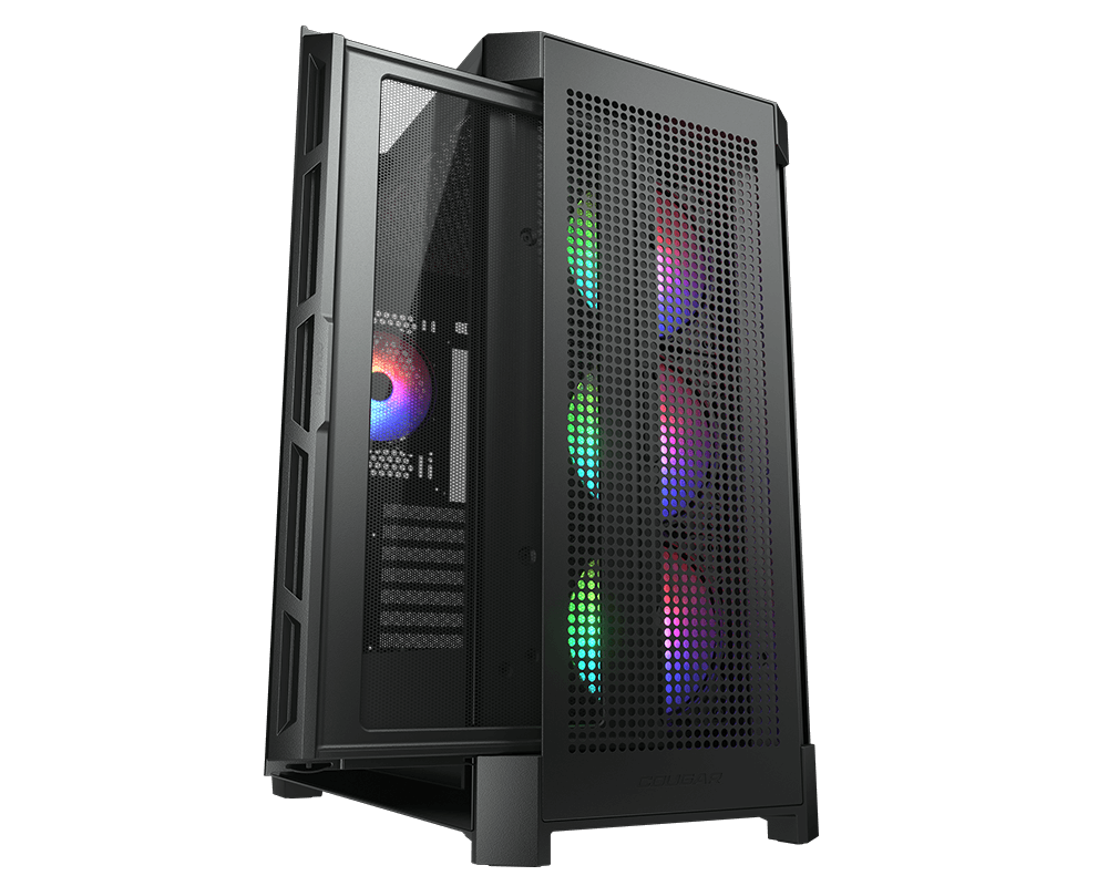 Cougar Airface Pro RGB BLACK Airflow Gaming Case. 4x ARGB Fans, 360mm, USB - C - IT Warehouse