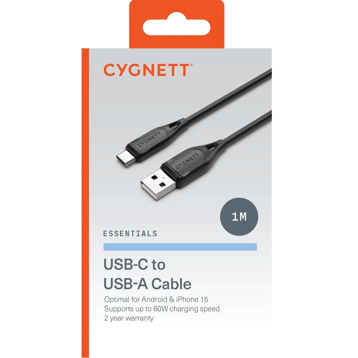 Cygnett Essentials USB-C to USB-A Cable 1 metre by Cygnett