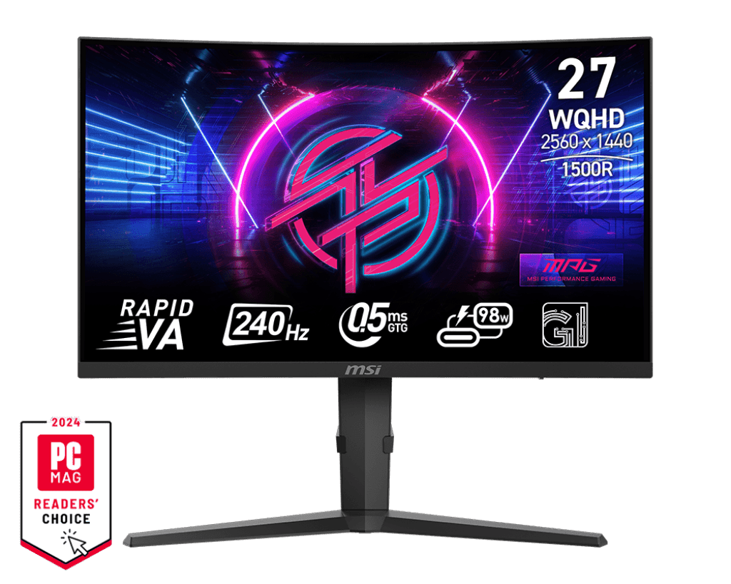 MSI MPG 275CQRXF 27inch 240Hz QHD Rapid VA Curved Gaming Monitor - IT Warehouse