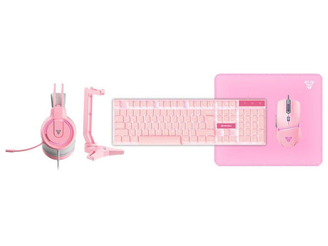 Fantech P51 Gaming PC 5-in-1 Keyboard Combo with Mouse / Mousepad / Headset / Headset Stand - Sakura Pink - Electronics > Electronics Accessories > Computer Accessories > Computer Accessory Sets from Fantech
