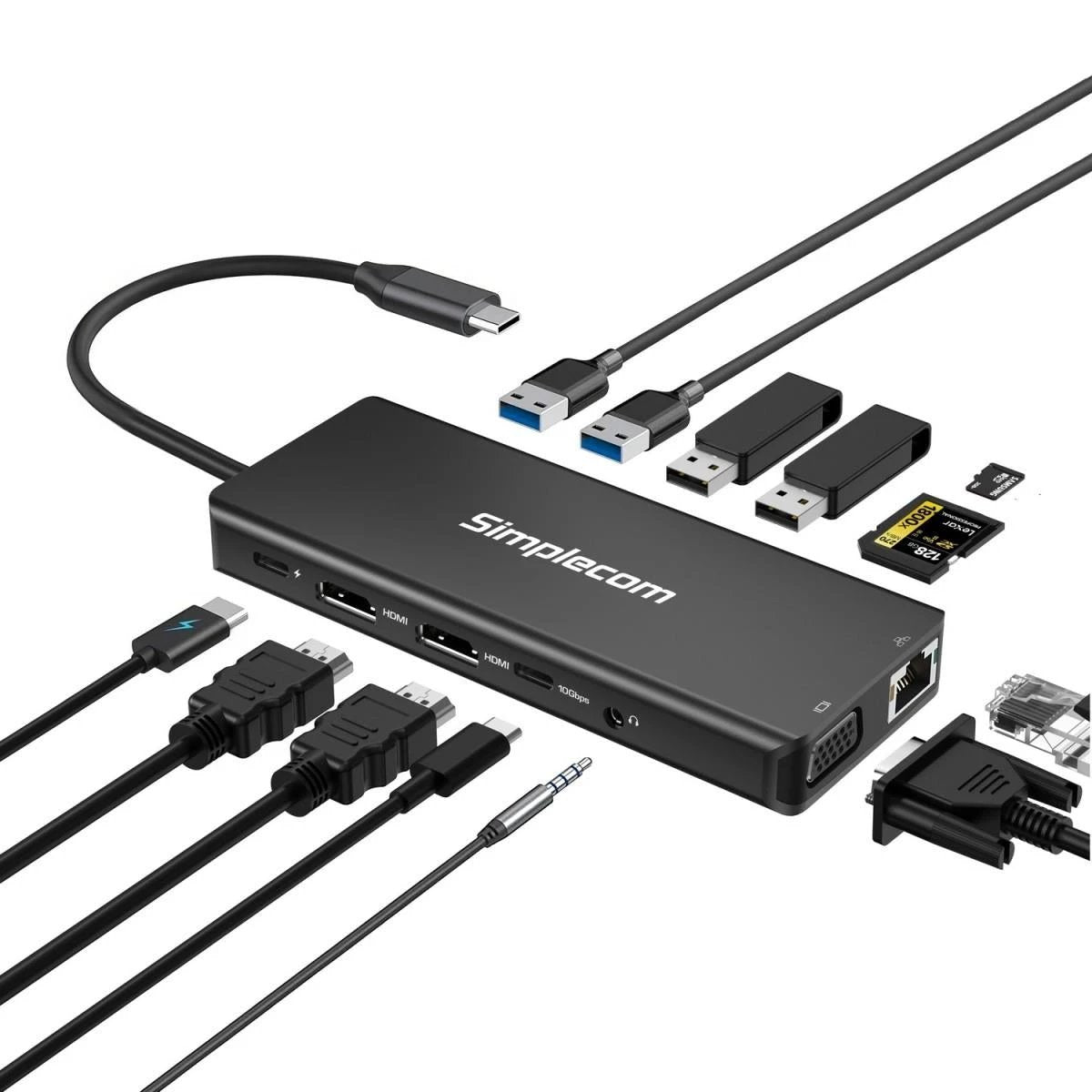 Simplecom CHN613 USB-C 13-in-1 Multiport Docking Station by Simplecom