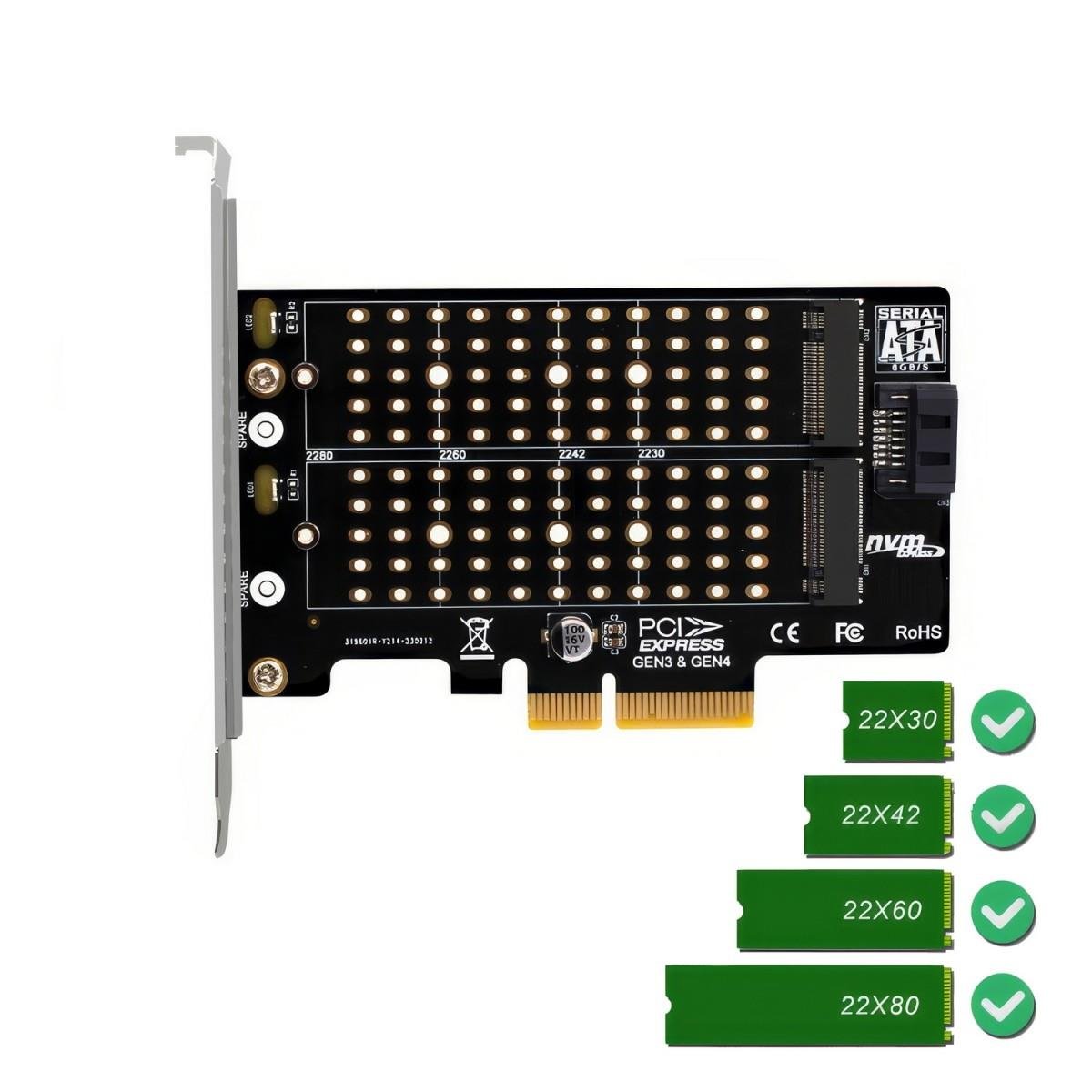 Simplecom EC412v2 NVMe and SATA M.2 SSD to PCIe x4 Expansion Card - IT Warehouse
