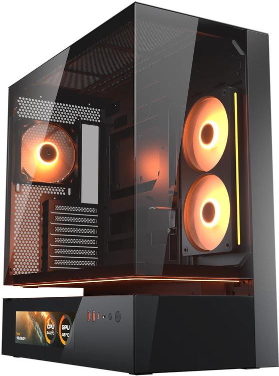Cougar CFV235 Vision Free-Floating ATX Mid-Tower Case with 9" Display Black