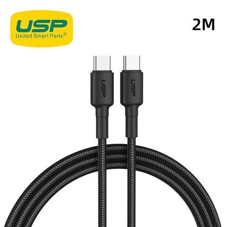 USP BoostUp Braided USB-C to USB-C Cable (2M) - Electronics > Electronics Accessories > Cables > Storage & Data Transfer Cables > USB Cables from USP