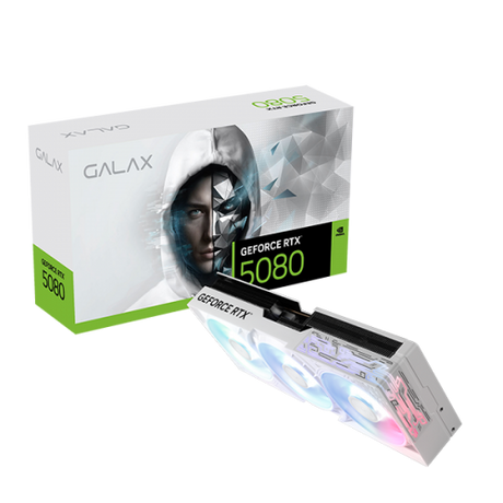 Galax GeForce RTX 5080 1-Click OC White 16GB Graphics Card - Electronics > Electronics Accessories > Computer Components > I/O Cards & Adapters > Video Cards & Adapters from Galax