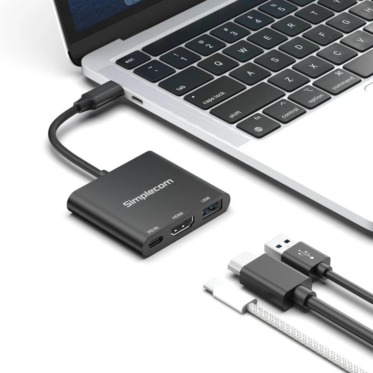 Simplecom DA320 USB-C 3-In-1 Adapter USB 3.2 Gen 1 5Gbps PD HDMI 2.0 4K@60Hz by Simplecom