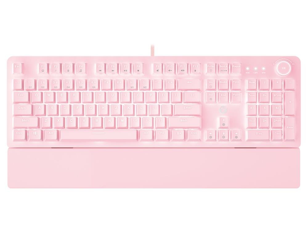 Fantech Maxpower MK853v2 RGB Red Switch Mechanical Keyboard with Knob - Pink - IT Warehouse