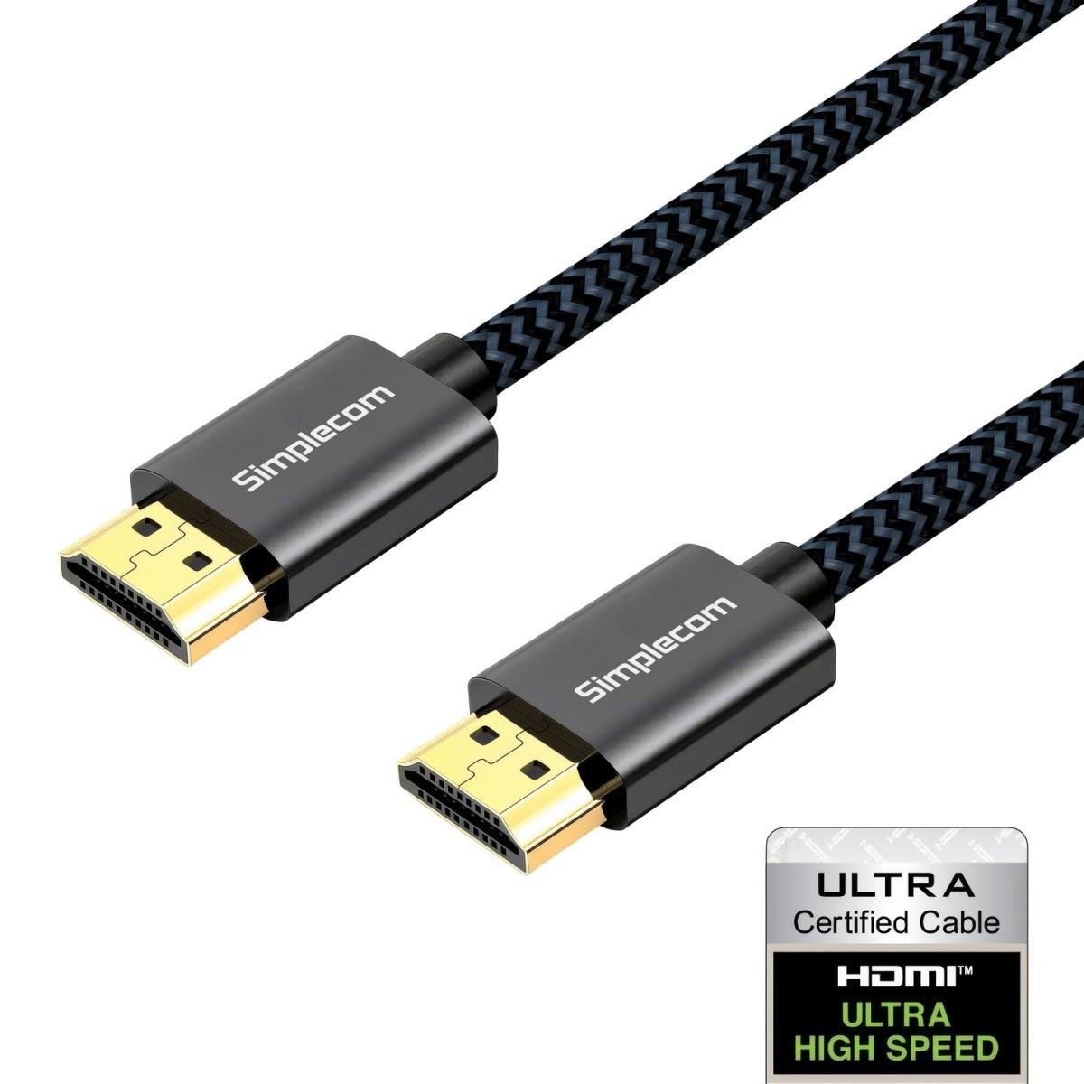 Simplecom SBT002 Ultra High Speed HDMI 2.1 Cable Nylon Braided 48Gbps 8K@60Hz - IT Warehouse