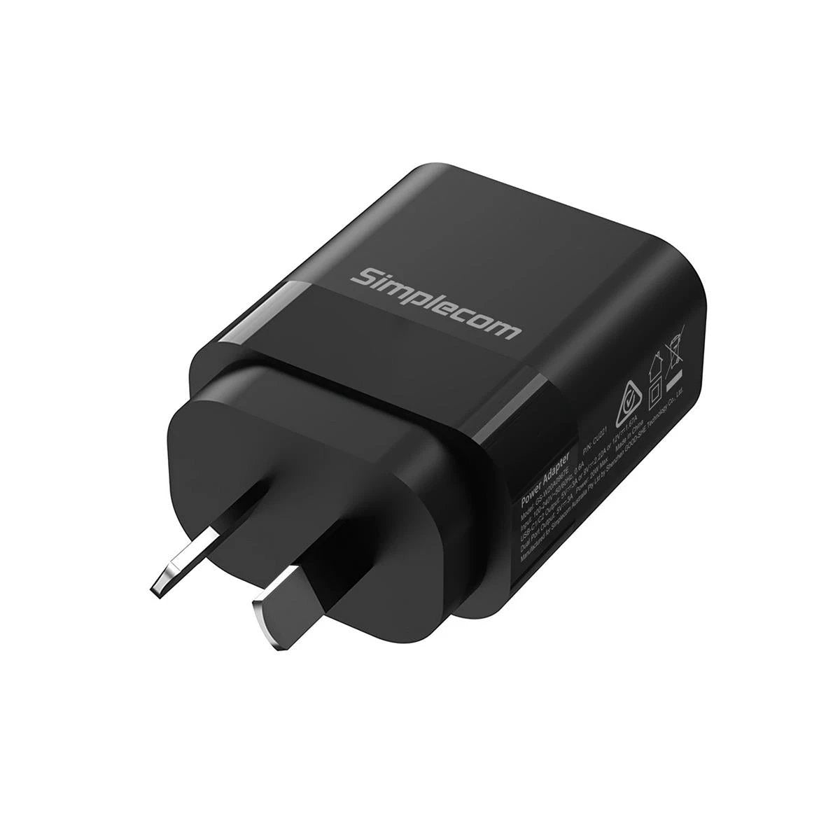 Simplecom CU221 Dual USB-C Fast Wall Charger PD 20W by Simplecom