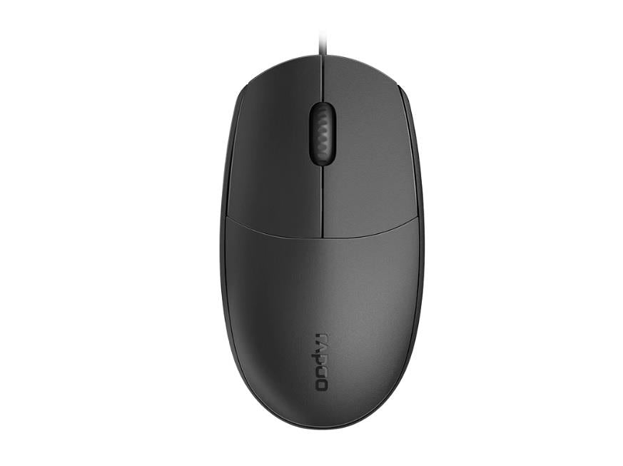Rapoo N100 Wired USB Optical 1600DPI Mouse Black - IT Warehouse