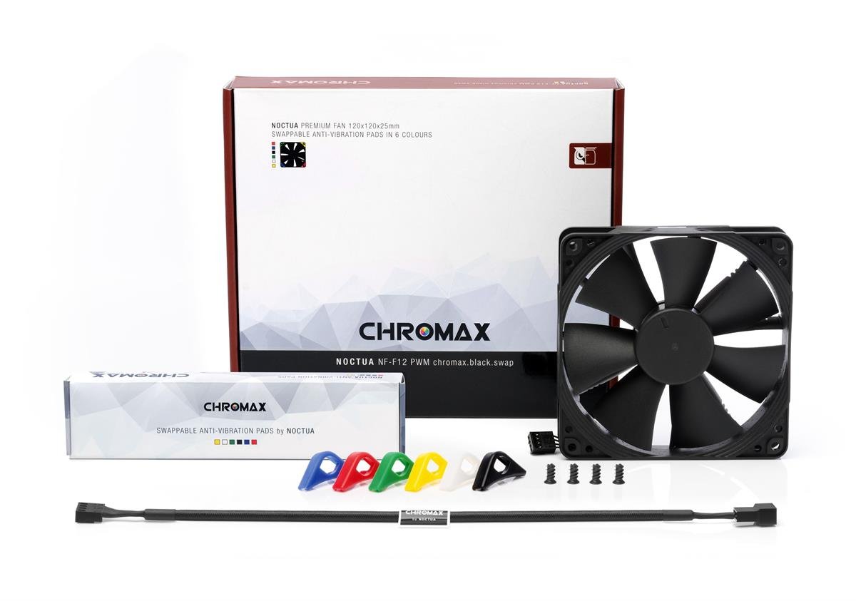 Noctua NF - F12 PWM chromax.black.swap 120mm Fan - IT Warehouse