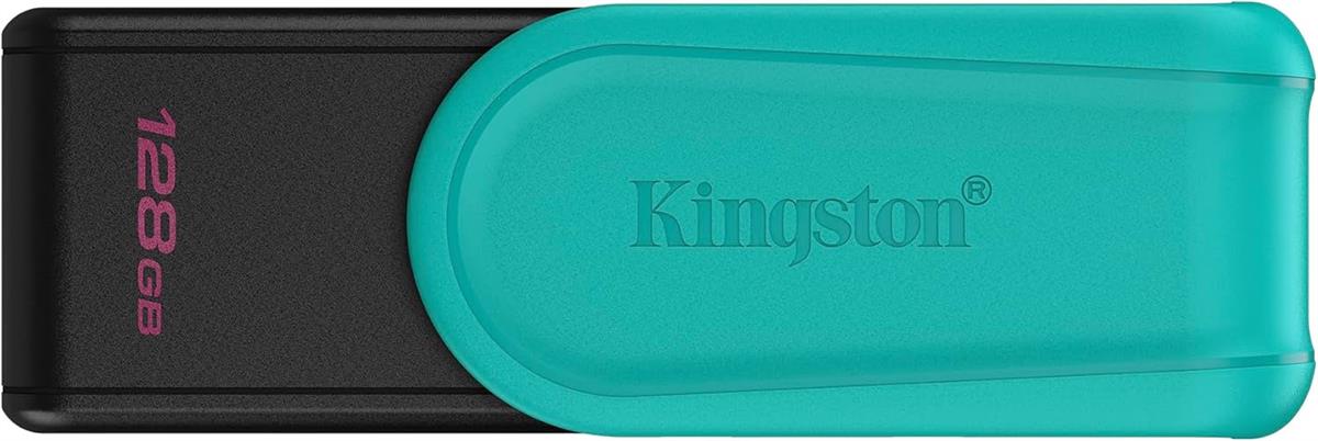 Kingston DataTraveler Exodia S USB Stick - 128GB - USB 3.2 Gen 1 - USB Type A - Black/Turquoise - IT Warehouse