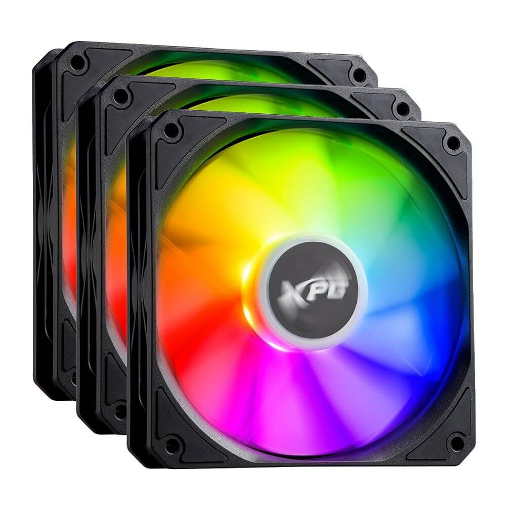 XPG VENTO R 120 Reverse Black ARGB PWM 120mm Fan, Triple Pack