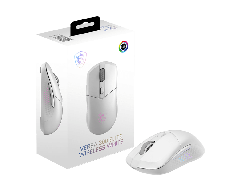 MSI VERSA 300 Elite RGB Wireless White Gaming Mouse by MSI
