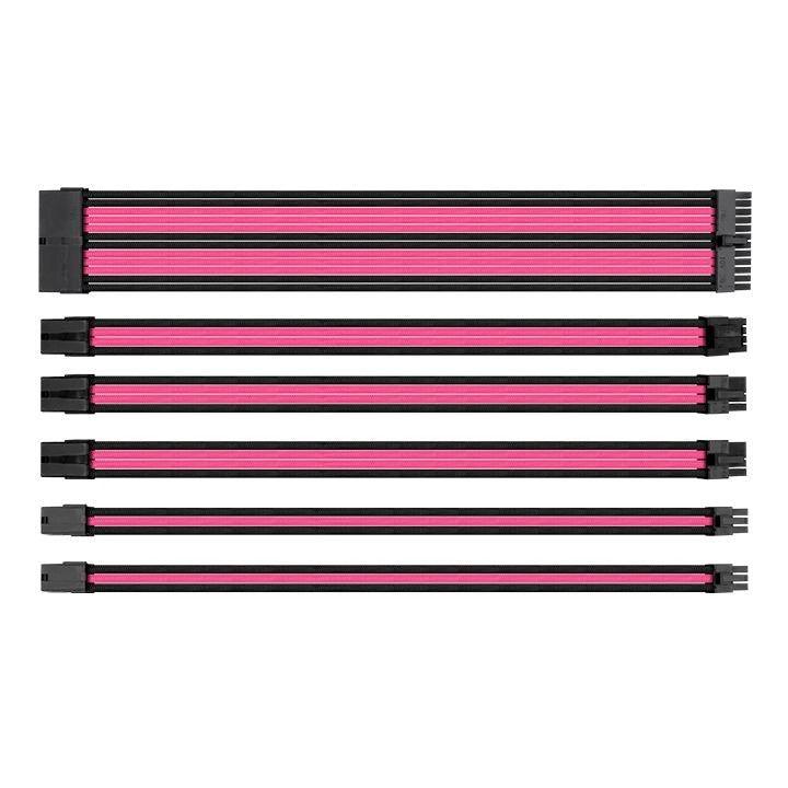 ThermalTake TTMod PSU Sleeved Cables Black/Pink - IT Warehouse