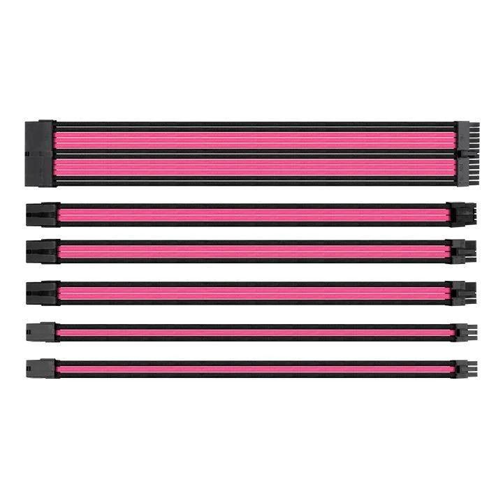 ThermalTake TTMod PSU Sleeved Cables Black/Pink by Thermaltake