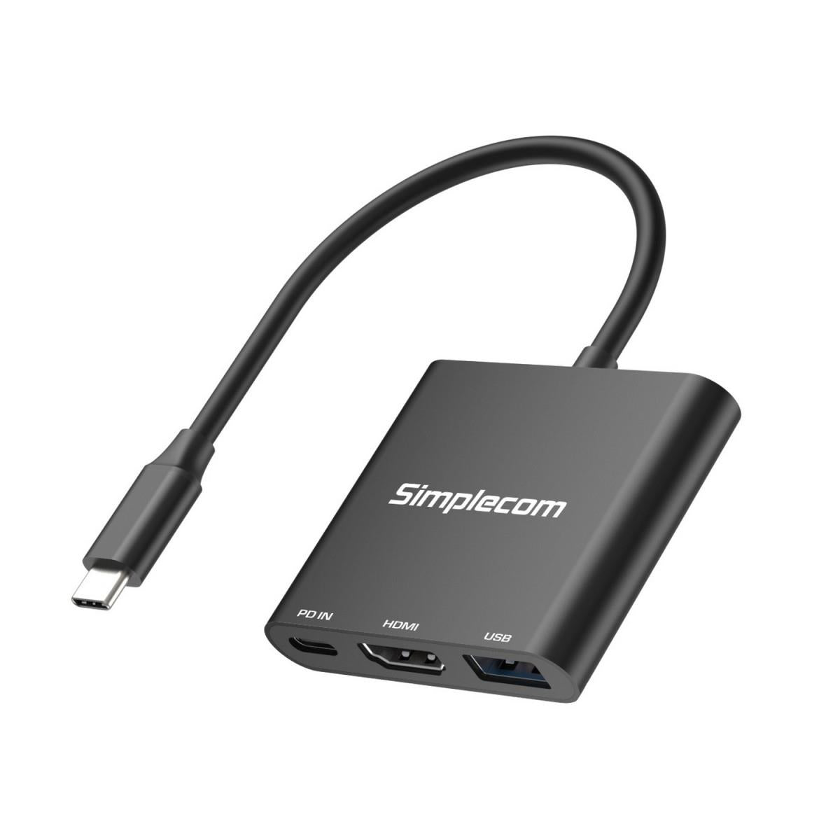 Simplecom DA320 USB - C 3 - In - 1 Adapter USB 3.2 Gen 1 5Gbps PD HDMI 2.0 4K@60Hz - IT Warehouse