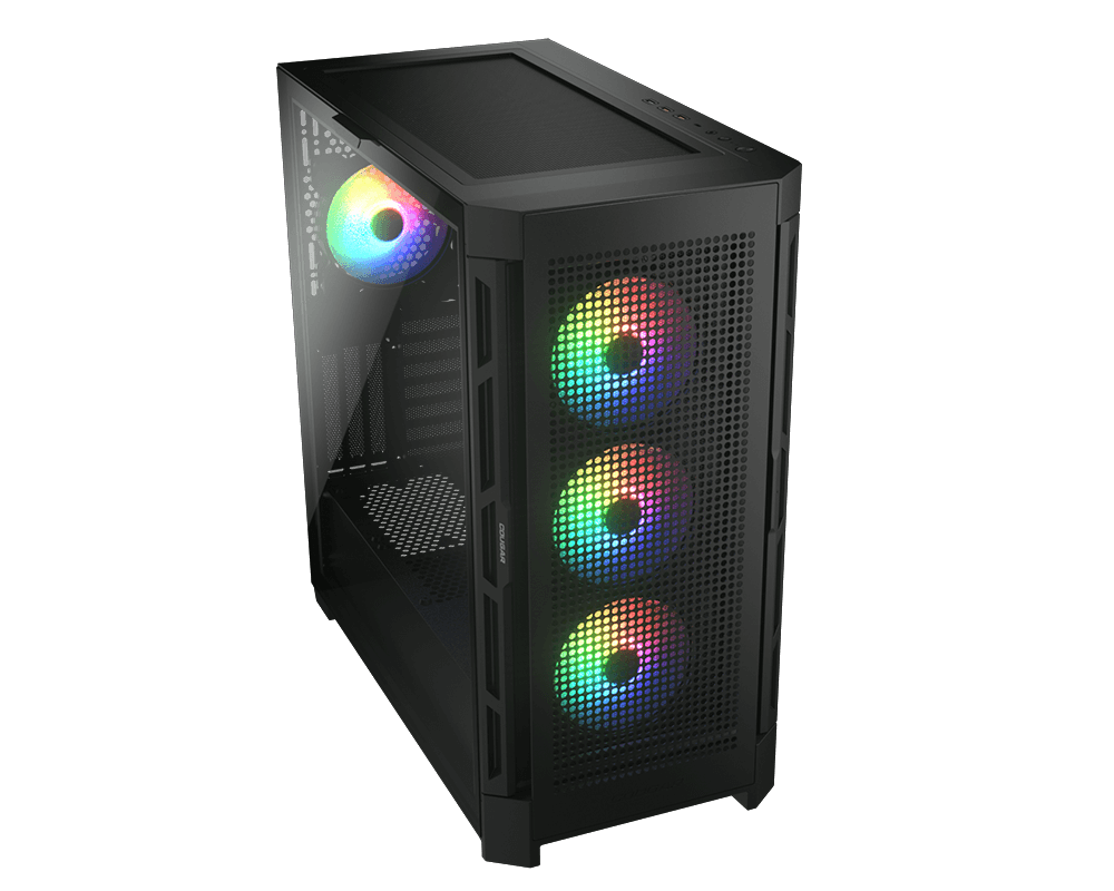 Cougar Airface Pro RGB BLACK Airflow Gaming Case. 4x ARGB Fans, 360mm, USB - C - IT Warehouse