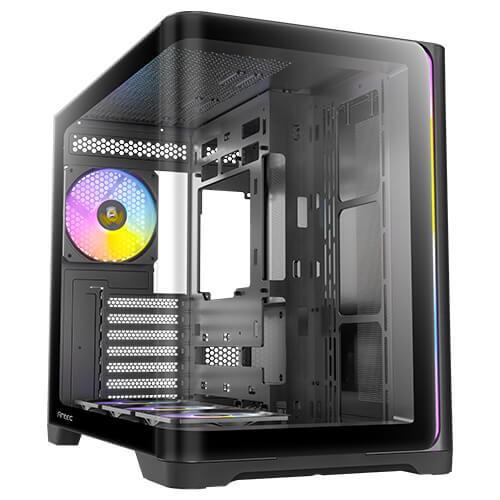 Antec C5 Curve ARGB ATX mATX, Dual Chamber, 4x Perfromance PWM ARGB fans, 4mm TG, USB Type - C 3.2 Gen 2 x 1, Mid Tower Black Case - IT Warehouse