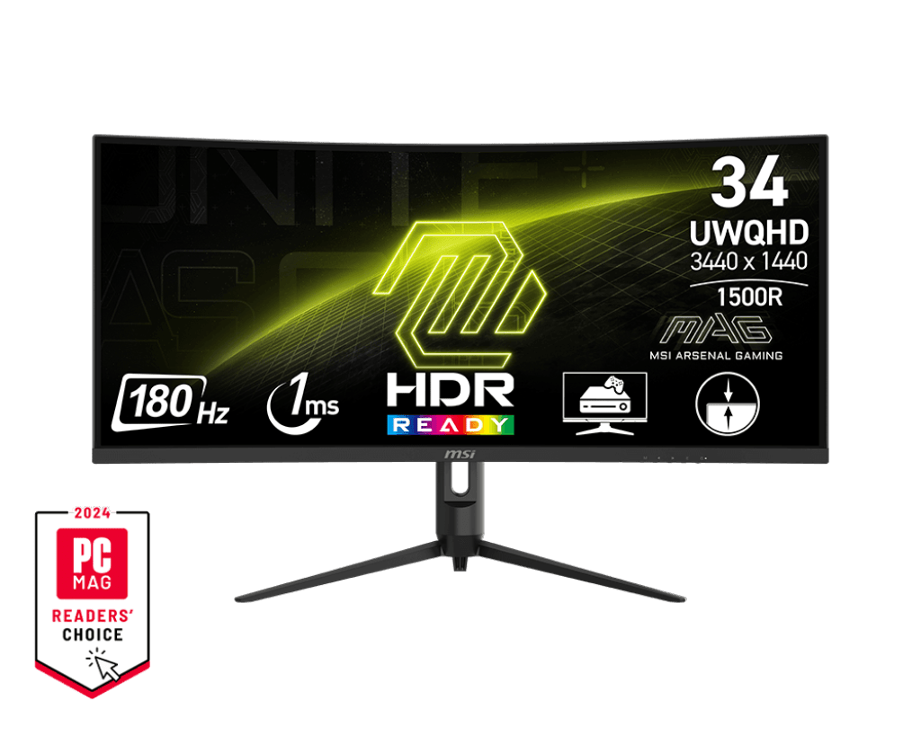 MSI MAG 342CQR E2 34inch 180Hz UWQHD VA Curved Gaming Monitor - IT Warehouse