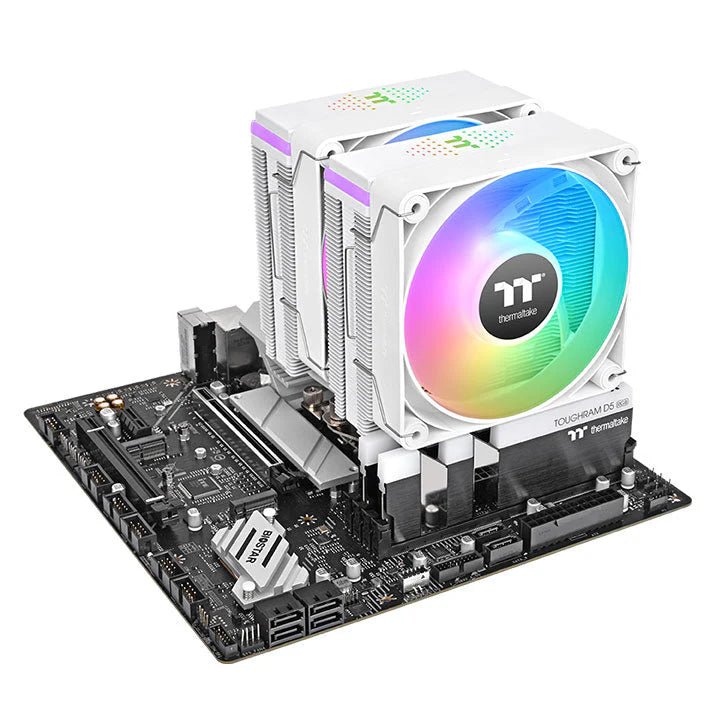 ThermalTake Astria 600 ARGB Sync Dual Tower CPU Cooler White Edition - IT Warehouse
