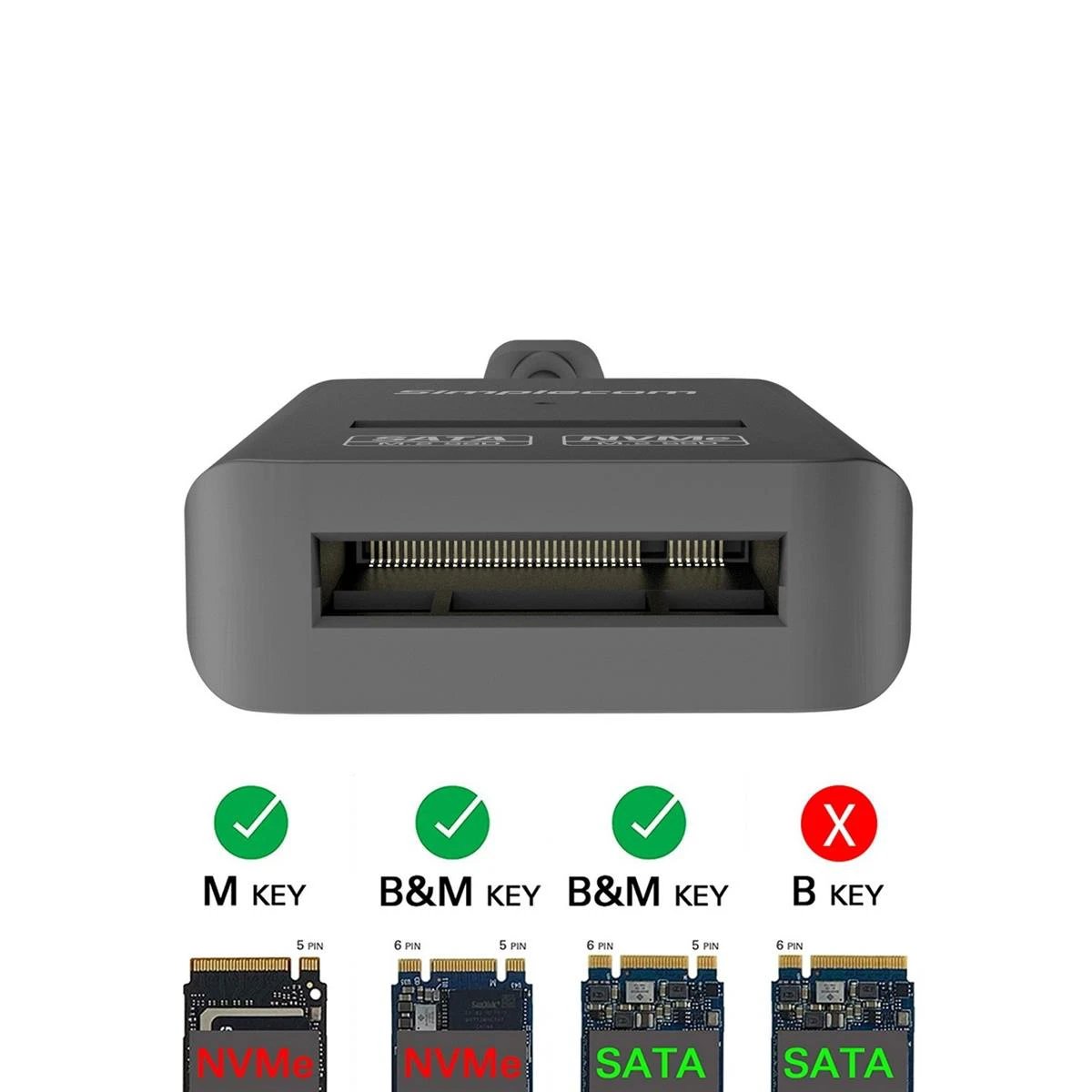 Simplecom SA506 NVMe / SATA M.2 SSD to USB-C Adapter by Simplecom