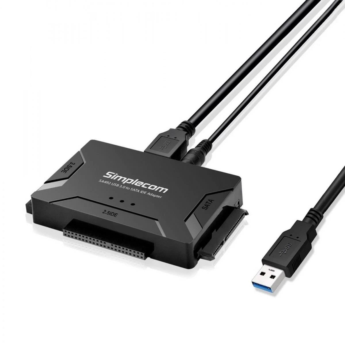 Simplecom SA492 USB 3.0 to 2.5", 3.5", 5.25in SATA IDE Adapter with Power Supply by Simplecom