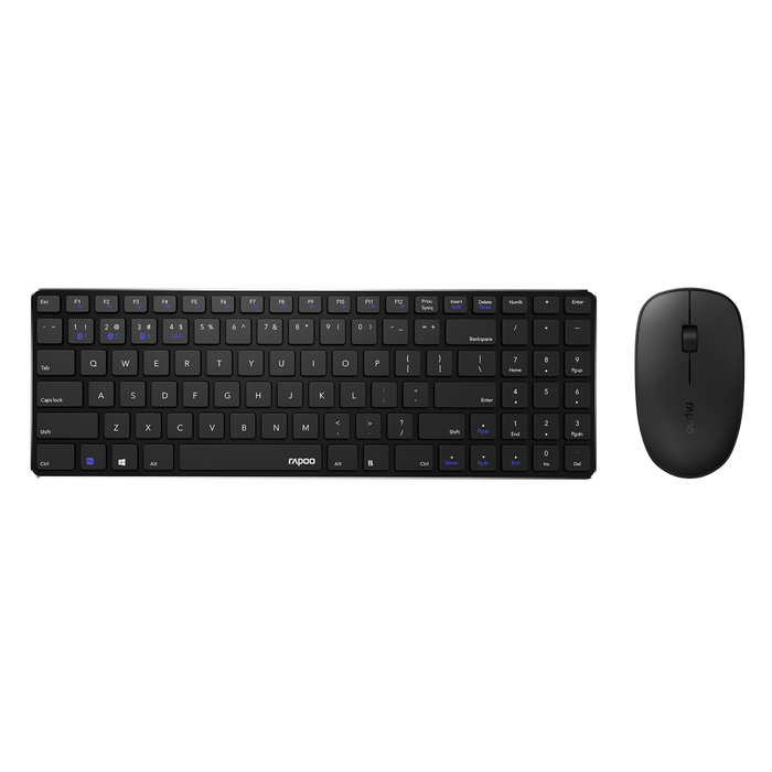 RAPOO 9300M Bluetooth 4.0 & 2.4G Wireless Multi-mode Keyboard Mouse Combo Black