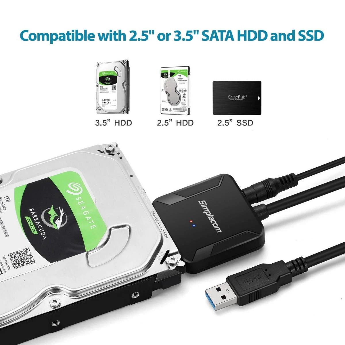 Simplecom SA236 USB 3.0 to SATA Adapter by Simplecom