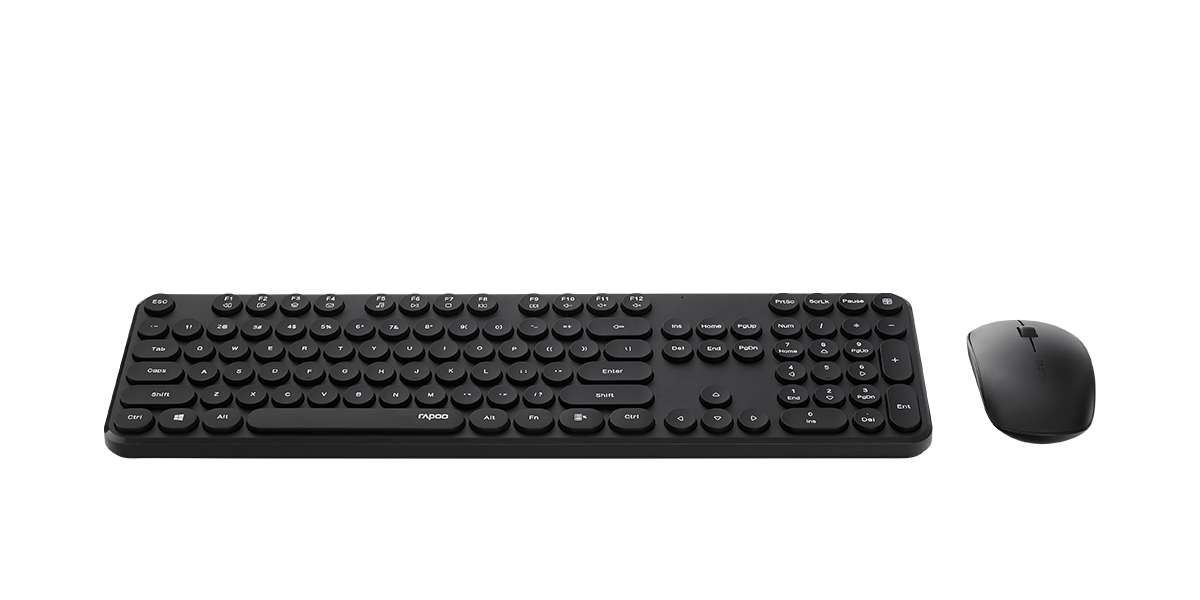 RAPOO Wireless Optical Mouse & Keyboard Black