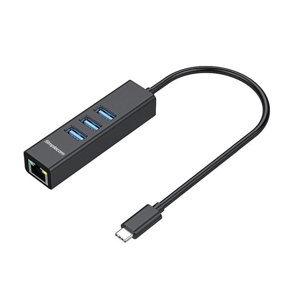 Simplecom CHN421 USB-C to 3 Port USB HUB with Ethernet by Simplecom