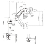 Brateck Single Monitor Pole-Mounted Gas Spring Monitor Arm Fit Most 17in - 32in Monitor Up to 9Kg Per Screen VESA 75x75/100x100 LDT48-C012 - Electronics > Video > Video Accessories > Television Parts & Accessories > TV & Monitor Mounts from Brateck